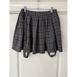 Hot Topic Plaid Pleated Suspender Skirt Womens Small dark academia goth punk emo